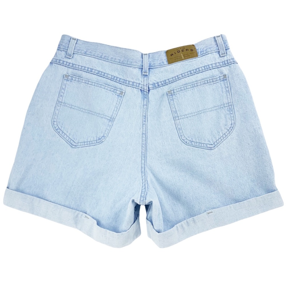 Vintage Lee Riders High Rise 100% Cotton Cuffed Light Blue Wash Jean Shorts - Picture 5 of 10